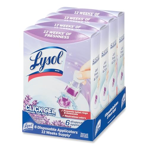Lysol Click Gel Automatic Toilet Bowl Cleaner, Toilet Gel Stamp, Toilet Freshener, Bathroom Essentials, Refreshing Lavender Scent, 6 Count (Pack of 1) - Image 5