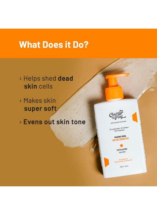 Chemist at Play Exfoliating Body Wash For Dry Rough Bumpy Strawberry Skin With 1% Salicylic Acid 2% Lactic Acid And Ceramides For Men And Women 236 Ml - Image 4