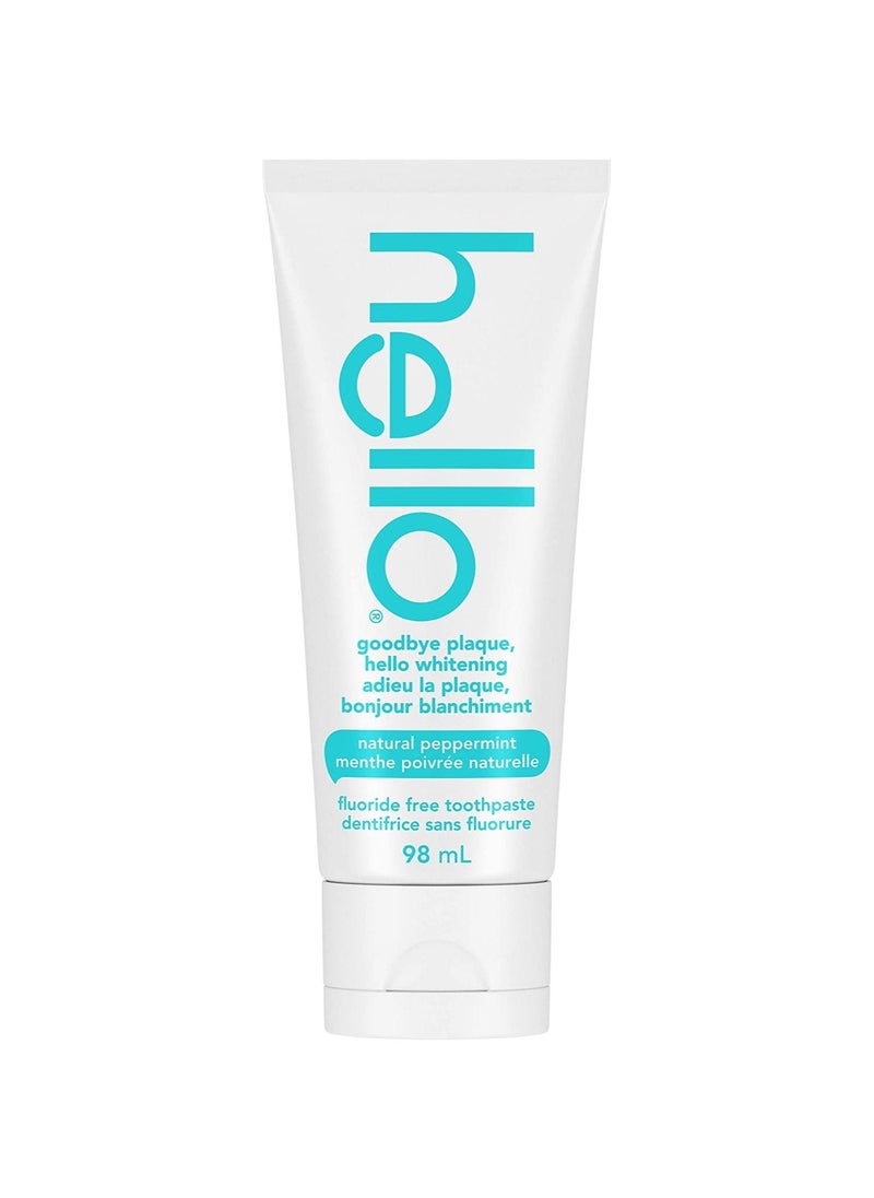 Hello معجون أسنان Hello Goodbye Plaque Hello Whitening الخالي من الفلورايد بنكهة النعناع الطبيعي 98 مل  - Image 2