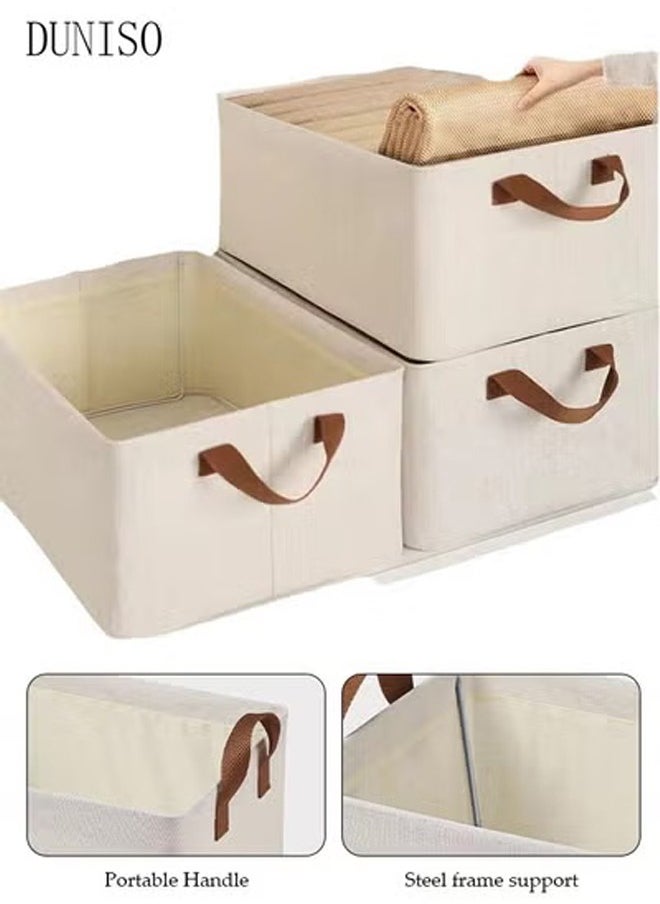 DUNISO - 6 Pcs Wardrobe Clothes Organizer,Drawer Organizers and Storage，Drawer Organizers with Handle， Foldable Closet Organizer，Moisture and Mold Prevention，Sturdy and Durable，for Organizing Clothing Jeans Toys Book Shelves Closet Wardrobe，47 * 28 * 20cm - Image 1