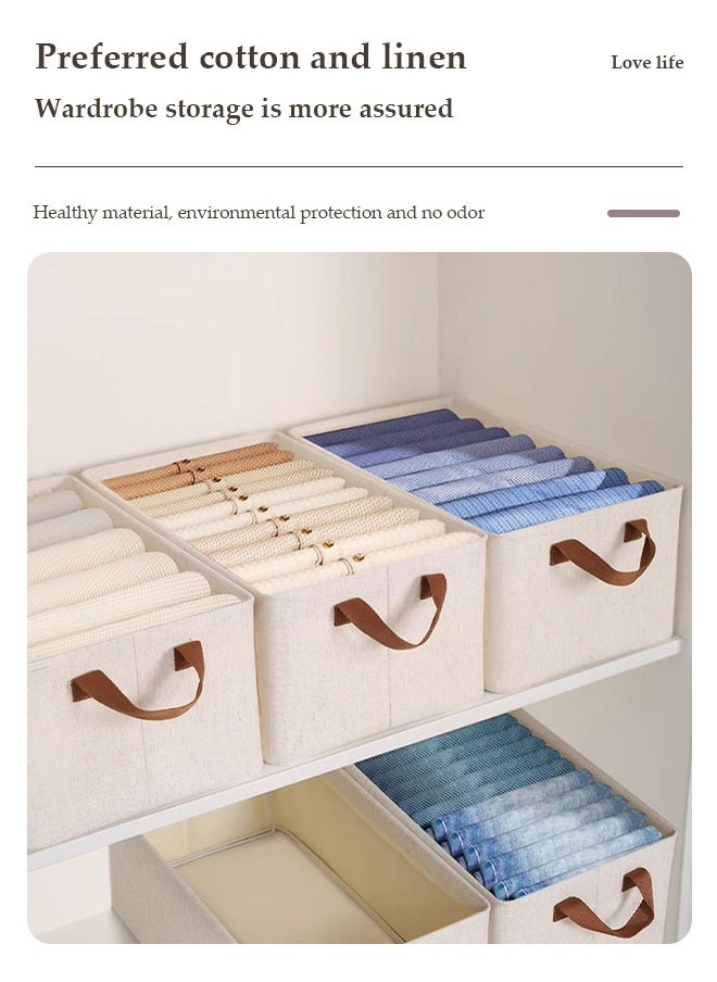 DUNISO - 6 Pcs Wardrobe Clothes Organizer,Drawer Organizers and Storage，Drawer Organizers with Handle， Foldable Closet Organizer，Moisture and Mold Prevention，Sturdy and Durable，for Organizing Clothing Jeans Toys Book Shelves Closet Wardrobe，47 * 28 * 20cm - Image 1
