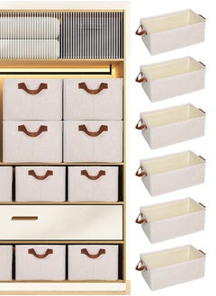 6 Pcs Wardrobe Clothes Organizer,Drawer Organizers and Storage，Drawer Organizers with Handle， Foldable Closet Organizer，Moisture and Mold Prevention，Sturdy and Durable，for Organizing Clothing Jeans Toys Book Shelves Closet Wardrobe，47 * 28 * 20cm
