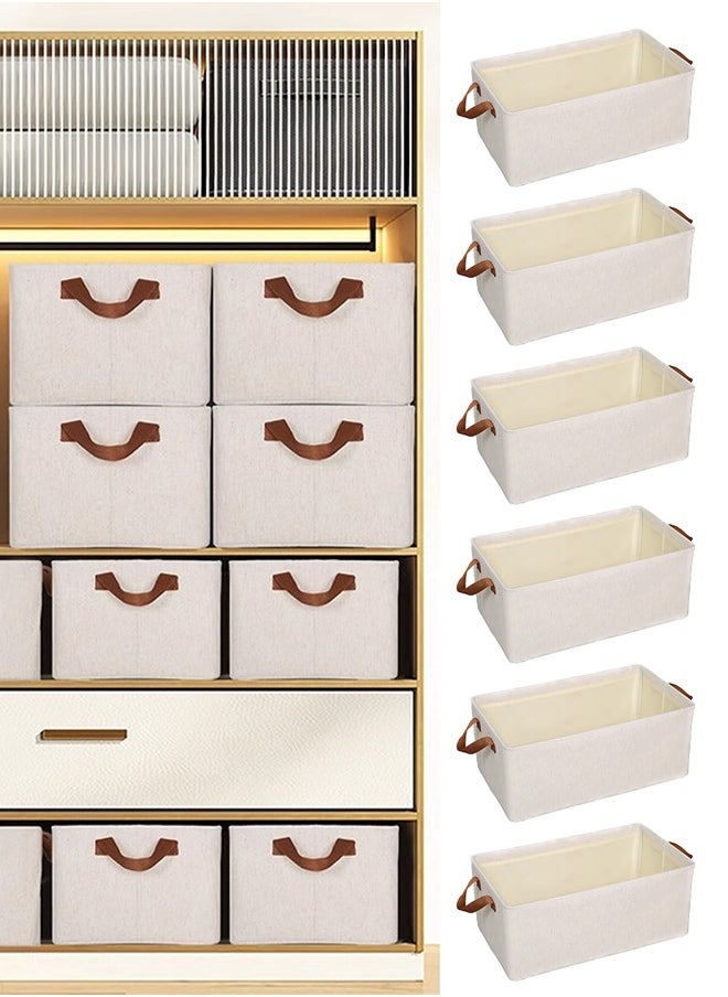 DUNISO - 6 Pcs Wardrobe Clothes Organizer,Drawer Organizers and Storage，Drawer Organizers with Handle， Foldable Closet Organizer，Moisture and Mold Prevention，Sturdy and Durable，for Organizing Clothing Jeans Toys Book Shelves Closet Wardrobe，47 * 28 * 20cm - Image 1