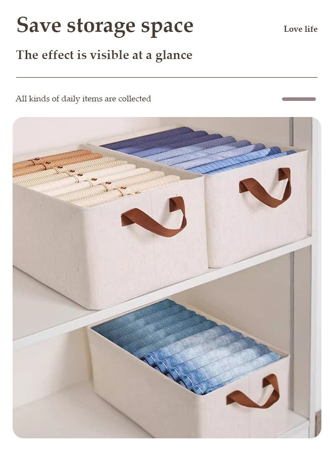 DUNISO - 6 Pcs Wardrobe Clothes Organizer,Drawer Organizers and Storage，Drawer Organizers with Handle， Foldable Closet Organizer，Moisture and Mold Prevention，Sturdy and Durable，for Organizing Clothing Jeans Toys Book Shelves Closet Wardrobe，47 * 28 * 20cm - Image 1