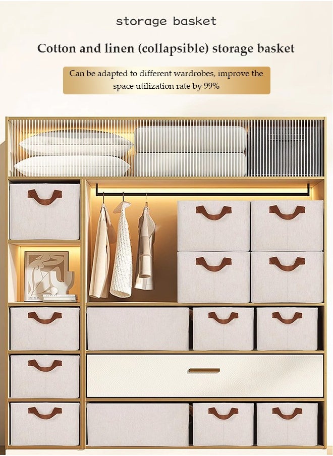 DUNISO - 6 Pcs Wardrobe Clothes Organizer,Drawer Organizers and Storage，Drawer Organizers with Handle， Foldable Closet Organizer，Moisture and Mold Prevention，Sturdy and Durable，for Organizing Clothing Jeans Toys Book Shelves Closet Wardrobe，47 * 28 * 20cm - Image 1