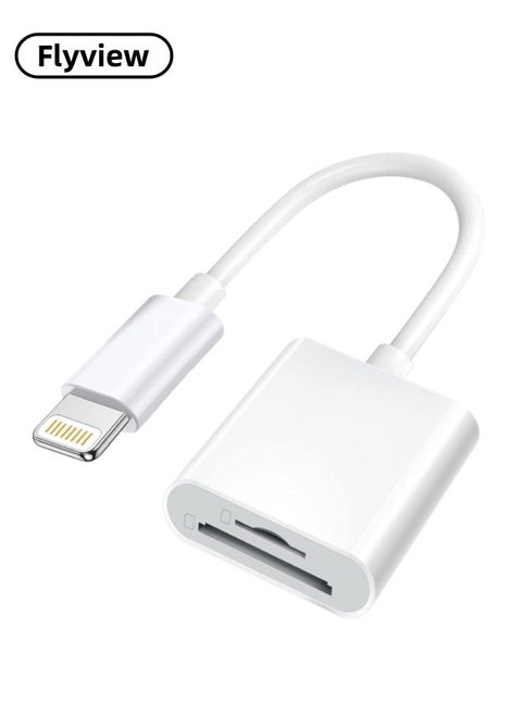 SD Card Reader for iPhone/iPad, 2 in 1 Dual Slot Lightning to SD/TF Card Camera Memory Card Reader Adapter for iPhone 14/13/12/11/X/XS/XR/8/7 iPad,Quickly Transfer Photos Videos