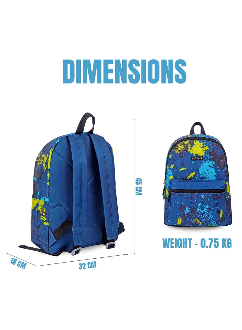 Nova Teal Blue Nova BPP6 16-Inch School Backpack | Kids School Bag with Front Pocket | Lightweight & Durable Backpack for School, Travel & Everyday Use | Unisex Student Backpack  | Best Price UAE