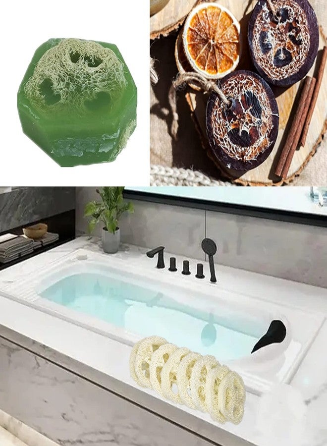ENLAYER 25Pcs Natural Loofah Slices of 2In, Reusable Natural Loofah Cuts for Cleaner Sponge Scrubber, Facial Soap Holder and DIY Customize Soap Tools for Wholesome Skin Care and Exfoliation with 1 Storage Bag - Image 4