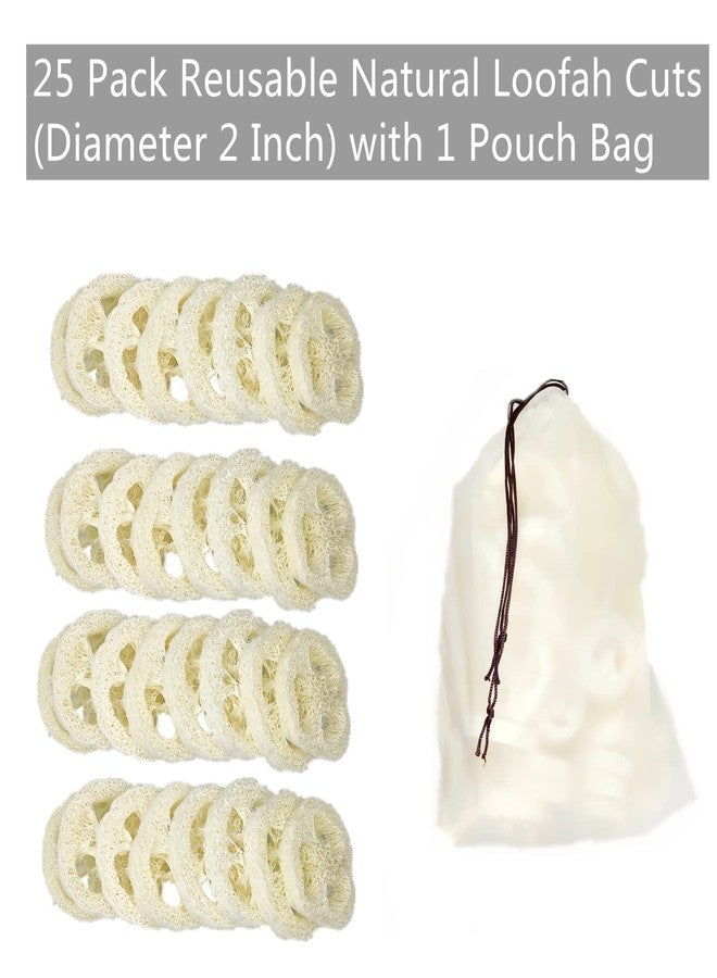 ENLAYER 25Pcs Natural Loofah Slices of 2In, Reusable Natural Loofah Cuts for Cleaner Sponge Scrubber, Facial Soap Holder and DIY Customize Soap Tools for Wholesome Skin Care and Exfoliation with 1 Storage Bag - Image 2