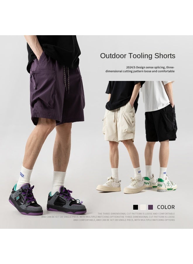 Izexx Summer New Arrival Multi-pocket Workwear Shorts Men's Loose Casual Outdoor Sports All-match Shorts Men's Outer Wear - Image 2