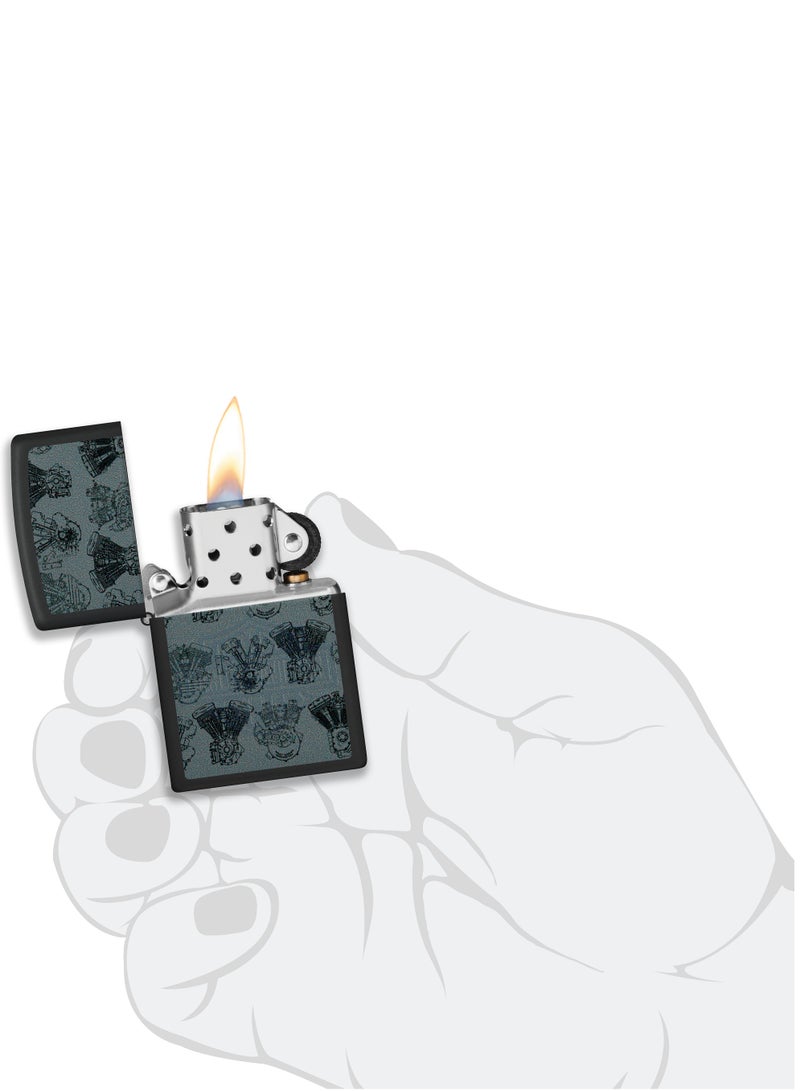 Zippo 48600 218 ولاعة هارلي ديفيدسون سوداء مات مقاومة للرياح بشعار الضوء الأسود - Image 5