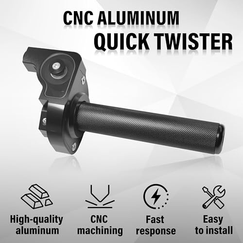 VUOZIP 78 22mm CNC Aluminum Quick Twist Throttle Assembly with Throttle Cable Universal Fit for Dirt Pit Bike Mini Bike ATV Black - Image 3