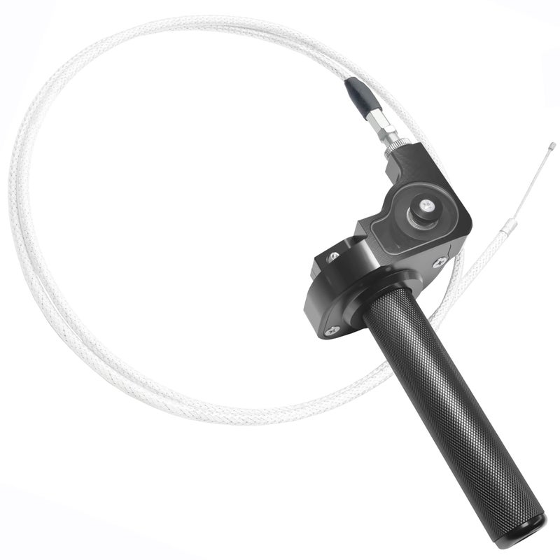 VUOZIP 78 22mm CNC Aluminum Quick Twist Throttle Assembly with Throttle Cable Universal Fit for Dirt Pit Bike Mini Bike ATV Black - Image 2