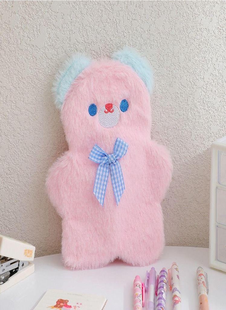 Eckek - Kawaii Korean Style Plush Pencil Bags Desktop Storage Bag Bear Pencil Pouch Student Storage Bag - Image 1