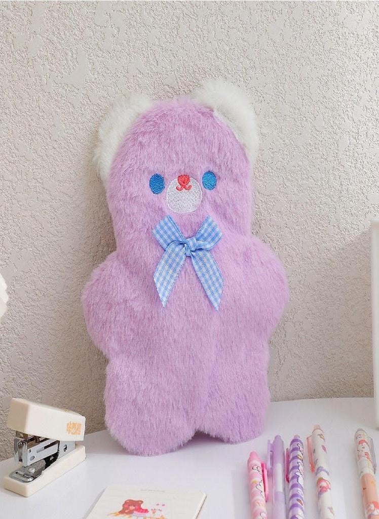 Eckek - Kawaii Korean Style Plush Pencil Bags Desktop Storage Bag Bear Pencil Pouch Student Storage Bag - Image 1