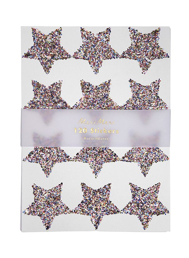 ميري ميري مجموعة أوراق ملصقات بشكل نجوم لامعة سميكة مكونة من 10 قطع