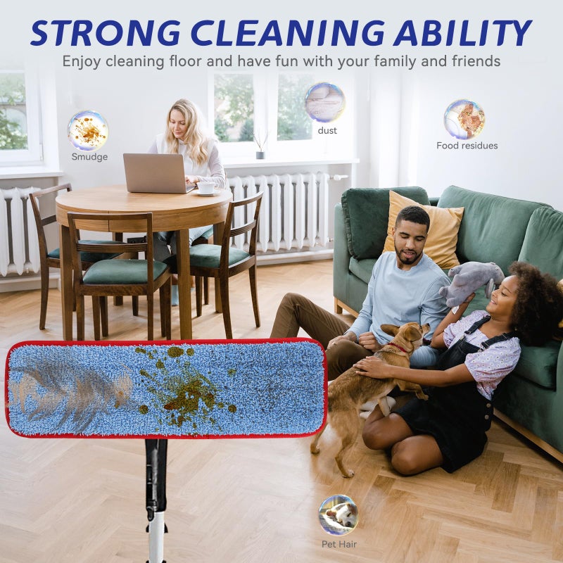 BeiLan Replacement Microfiber Pad for Rubbermaid Commercial 18.5 Inch Mop Head - 6 Pack Wet & Dry Commercial Cleaning Refills Reusable Mops Refills Fit for Any Microfiber Flat Mop System 18.5" - Image 5