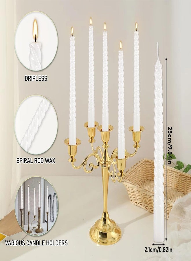 WPONSZU 10 Inch White Spiral Taper Candle Set, 12 Pack Unscented Dripless Candlesticks for Dinner Baby Shower Party Brithday Wedding and Home Decoration - Image 5