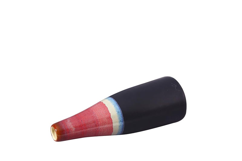 Caffeine Ceramic Handmade Red & Black Flower Vase or Flower Vase for Home Decor, Living Room, Bedroom, Office, Center Table (1 Pc) - Image 2