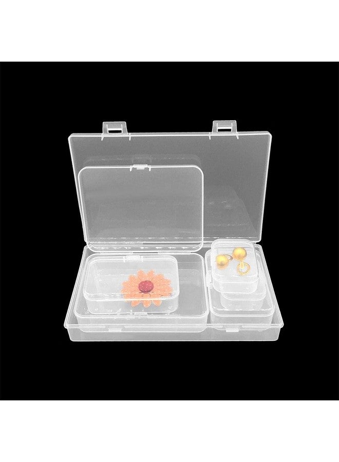 Goodma 24 Pieces Mixed Sizes Rectangular Empty Mini Clear Plastic Organizer Storage Box Containers With Hinged Lids For Small Items And Other Craft Projects - Image 5