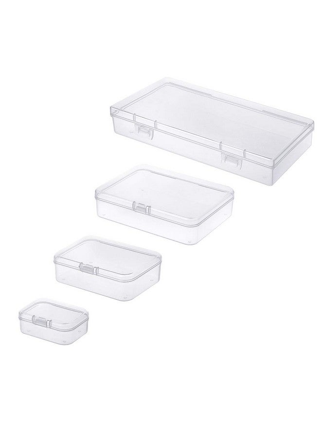 Goodma 24 Pieces Mixed Sizes Rectangular Empty Mini Clear Plastic Organizer Storage Box Containers With Hinged Lids For Small Items And Other Craft Projects - Image 2