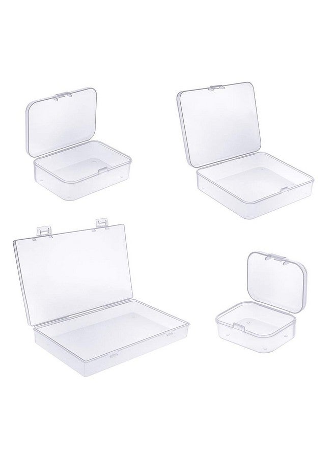 Goodma 24 Pieces Mixed Sizes Rectangular Empty Mini Clear Plastic Organizer Storage Box Containers With Hinged Lids For Small Items And Other Craft Projects - Image 3