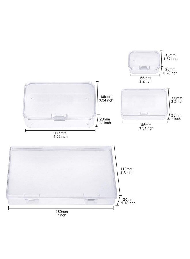 Goodma 24 Pieces Mixed Sizes Rectangular Empty Mini Clear Plastic Organizer Storage Box Containers With Hinged Lids For Small Items And Other Craft Projects - Image 4
