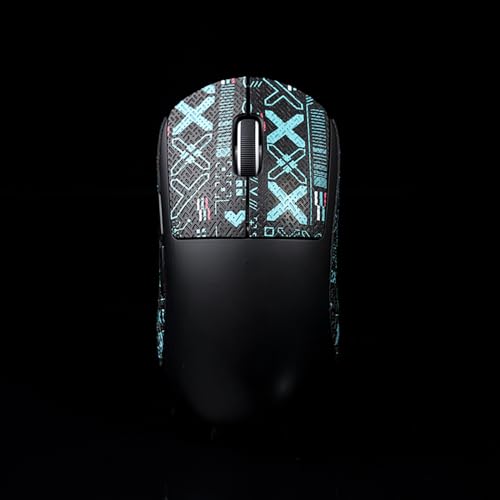 Hokeyio Anti-Slip Grip Tape for Logitech G Pro X Superlight 1 & 2 | Pre-Cut Leather Mouse Skins | Sweat-Absorbent & Easy Installation Printsteam Black Blue 0.5mm - Image 1
