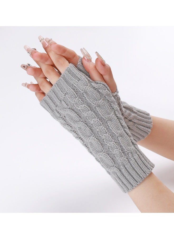 GMORO - Fingerless Hand Warmer Skeleton Gloves, KASTWAVE Women Winter Warm Knit Fingerless Gloves Hand Crochet Thumbhole Arm Warmers Mittens, Hand Warmers for Women - Image 1