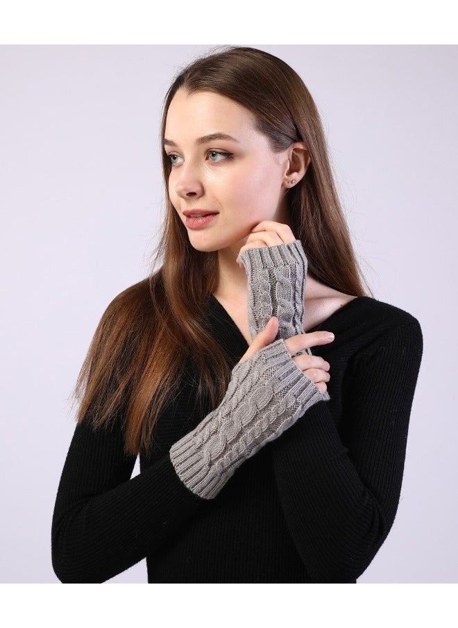 GMORO - Fingerless Hand Warmer Skeleton Gloves, KASTWAVE Women Winter Warm Knit Fingerless Gloves Hand Crochet Thumbhole Arm Warmers Mittens, Hand Warmers for Women - Image 1