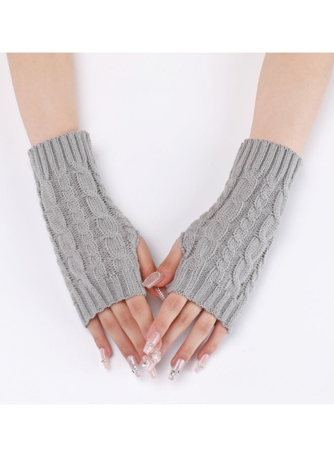GMORO - Fingerless Hand Warmer Skeleton Gloves, KASTWAVE Women Winter Warm Knit Fingerless Gloves Hand Crochet Thumbhole Arm Warmers Mittens, Hand Warmers for Women - Image 1