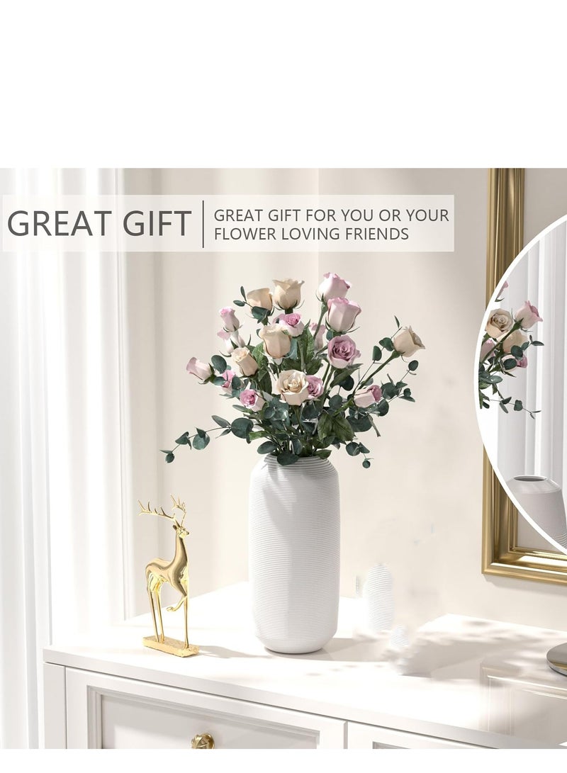 Bluejw طاولة طعام قهوة مبتكرة بتصميم عصري بسيط مع مزهرية سيراميك بيضاء للديكور المنزلي - Image 5