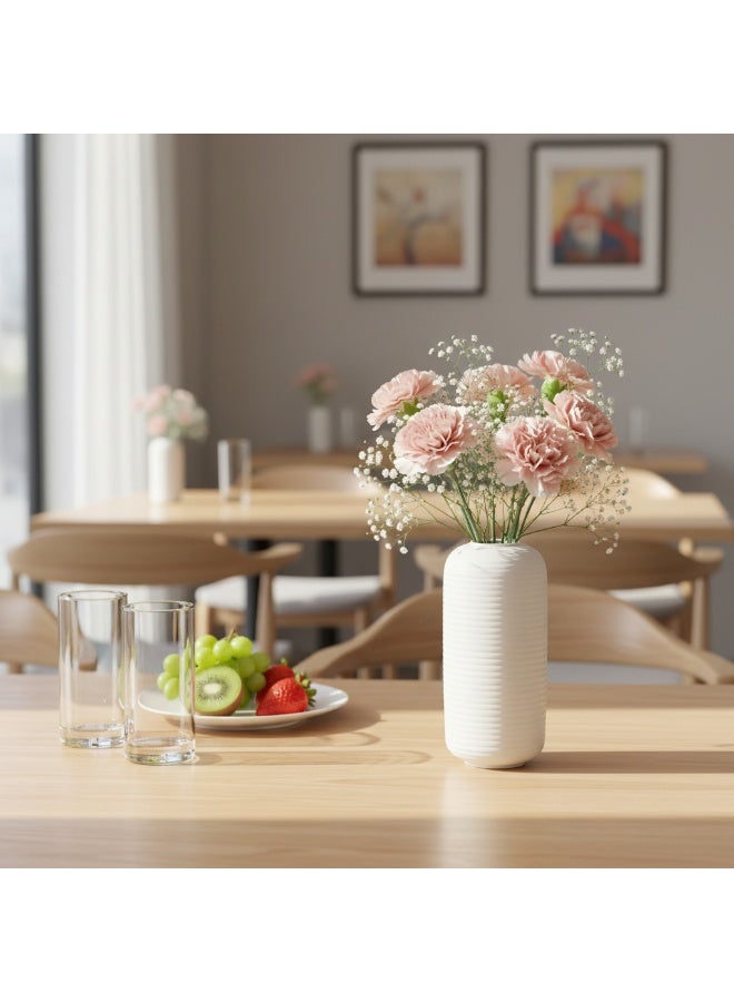 Bluejw طاولة طعام قهوة مبتكرة بتصميم عصري بسيط مع مزهرية سيراميك بيضاء للديكور المنزلي - Image 1