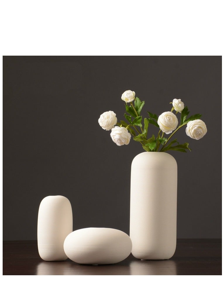 Bluejw Modern Minimalist Living Room Creative Dining Table Coffee Table Home Decoration White Ceramic Vase - Image 5