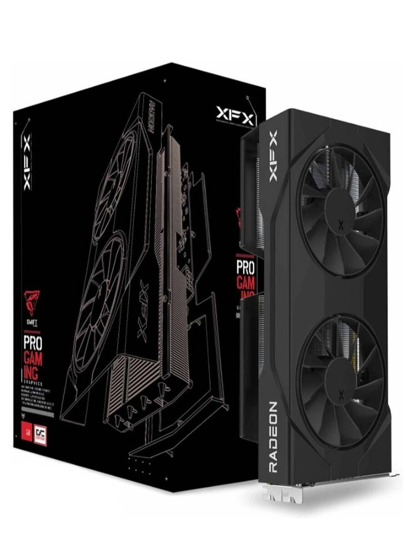 XFX Swift AMD Radeon RX 9060 XT OC Gaming Edition Graphics, 8GB GDDR6 128-Bit Memory, 3320 MHz Boost Speeds, 2048 Stream Processors, 20 Gbps Memory Clock, Black | RX-96TSW8GBQ  - Image 1