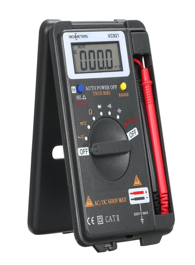 RICHMETERS Handheld Mini  Digital Multimeter Multifunction 4000 Counts Multi Meter AC/DC Transistor Voltage Tester Ammeter Temperature Sensor Test Probe VC921 - Image 1