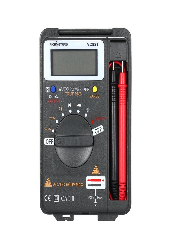 RICHMETERS Handheld Mini  Digital Multimeter Multifunction 4000 Counts Multi Meter AC/DC Transistor Voltage Tester Ammeter Temperature Sensor Test Probe VC921 - Image 2