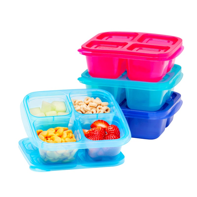 Bentgo Easyboxes 4Compartment Snack Containers  8Piece Set with 4 Trays  4 CustomFit Lids to Seal in Freshness  Reusable Food Storage  Meal Prep Bento BPAFree Containers Jewel Brights