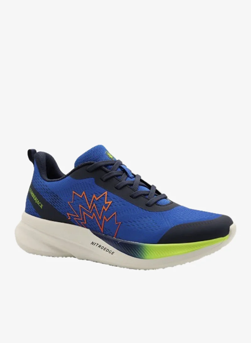 LUMBERJACK Lumberjack NitroEdge Men’s Sneakers – Blue & Neon Sports Shoes Lightweight Breathable Mesh Upper | Bold Maple Design | Cushioned Sole for Walking, Running & Casual Wear