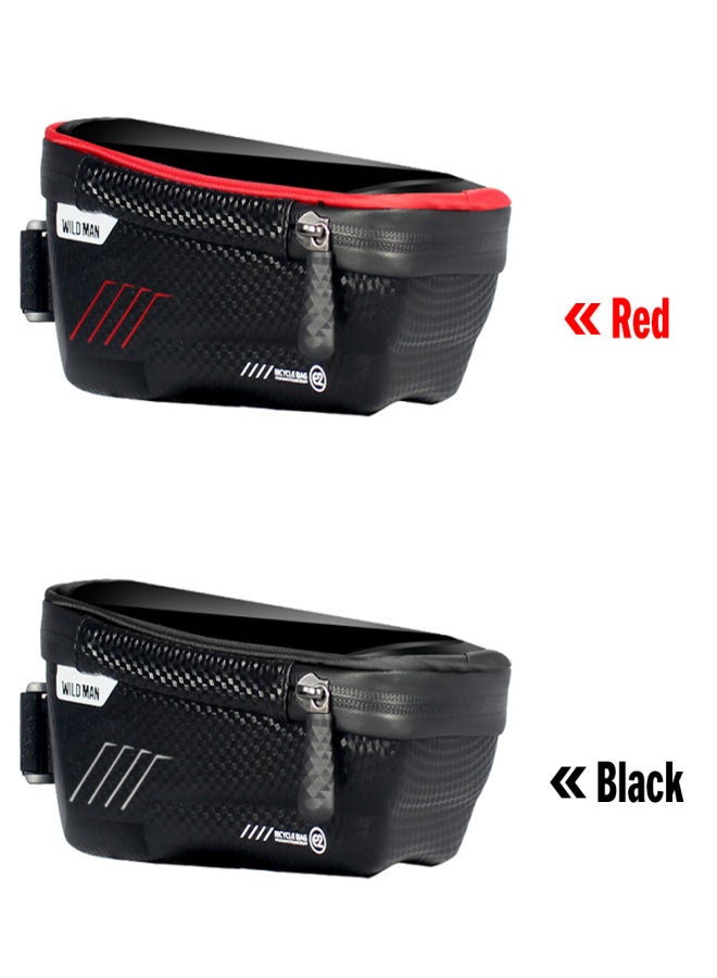 WILD MAN Bike Phone Bags with Touch Screen Phone Holder Case Waterproof Bicycle Front Frame Top Tube Mount Handlebar Bags Bike Storage Bag Cycling Pack - Image 2
