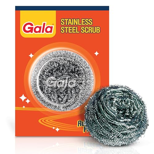 Gala Stainless Steel Scrubber - 1 Piece for Kitchen Utensils Cleaning - Image 1