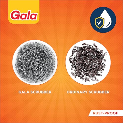 Gala Stainless Steel Scrubber - 1 Piece for Kitchen Utensils Cleaning - Image 2
