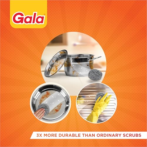 Gala Stainless Steel Scrubber - 1 Piece for Kitchen Utensils Cleaning - Image 5