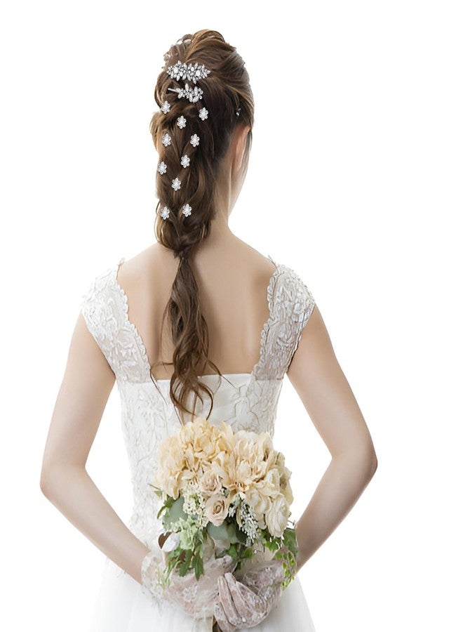 WHAVEL 12 Pcs Rhinestone Hair Clips Wedding Hair Accessories for Women Silver Fancy Barrettes Flower Clips - Image 4