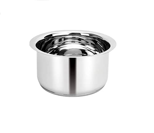 Priya Stainless Steel Tope/Patila/Cookware Set – 3 Pieces (900ml, 1300ml, 1800ml), Induction & Gas Stove Compatible, Durable Cookware for Boiling, Cooking, Heating – Silver Finish - Image 2