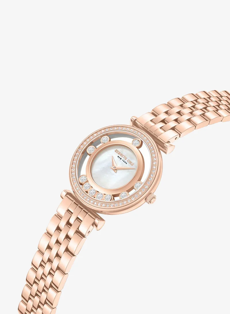 Kenneth Cole New York 34mm Analog Women's Watch with Rose Gold Stainless Steel Bracelet