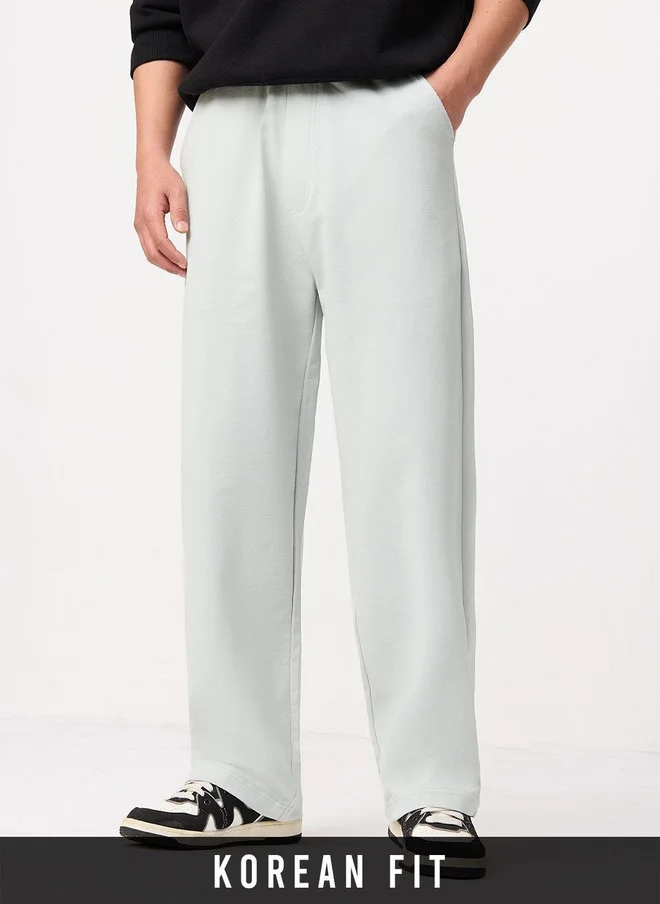 The Souled Store The Souled Store Men Straight Fit Solid White Korean Joggers