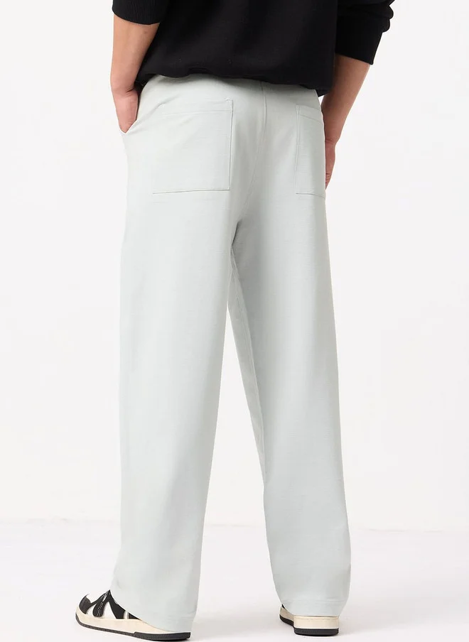 The Souled Store The Souled Store Men Straight Fit Solid White Korean Joggers