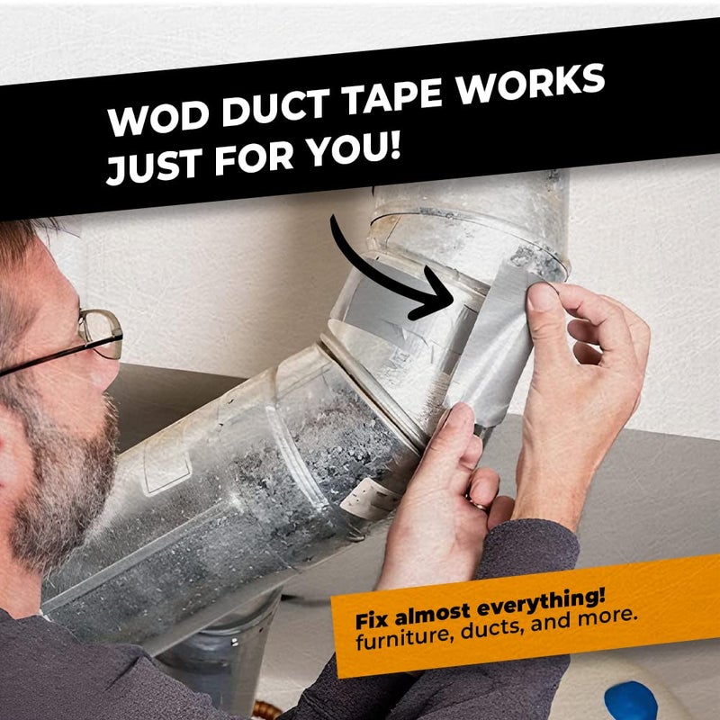 WOD Tape WOD DTC10 Advanced Strength Industrial Grade White Duct Tape, 12 inch x 60 ft. Waterproof, UV Resistant For Crafts & Home Improvement - Image 4