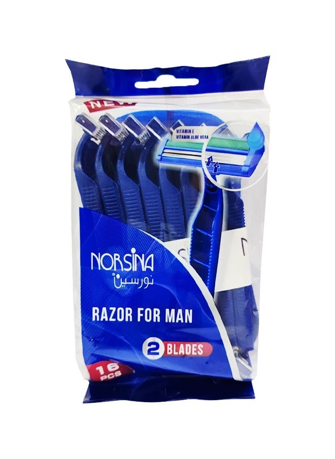 Norsina 2 Blades Razor For Man 16 pcs